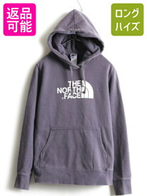 【4/16 マラソン期間中ポイント5倍!!】 ■ ノースフェイス プリント スウェット フード パーカー レディース L / The North Face アウトドア スエット プルオーバー 裏起毛 紫| 古着 中古 ノース トレーナー ロゴパーカー プリントパーカー スウェットパーカー フードパー