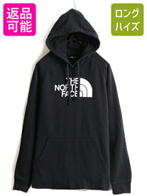 大きいサイズ XL ■ ノースフェイス プリント スウェット フード パーカー レディース / The North Face プルオーバー 裏起毛 アウトドア| 中古 ノース スエット スウェットパーカー プリントパーカー フードパーカー ロゴパーカー モノトーン ブラック ホワイト US古着