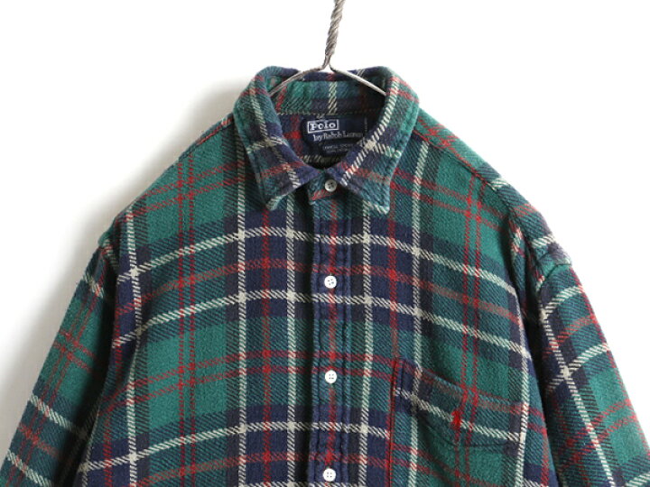 楽天市場】90s □ ラルフローレン チェック 長袖 ヘビー フランネル  