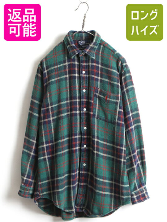 楽天市場】90s □ ラルフローレン チェック 長袖 ヘビー フランネル 
