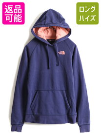 【4/24 マラソン 400円OFF&P5倍!】 ■ ノースフェイス スウェット フード パーカー レディース S / 古着 The North Face トレーナー 裏起毛 プルオーバー 2トーン ロゴ刺繍| 中古 ノース アウトドア スエット ロゴパーカー スウェットパーカー フードパーカー ワンポイン