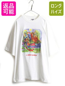 90s ★ グレイトフルデッド ジェリー ガルシア 両面 アート プリント 半袖 Tシャツ メンズ XL / 90年代 オールド GRATEFUL DEAD 絵画 芸術| 古着 中古 90's 半袖Tシャツ プリントTシャツ アートTシャツ アートT ロック ロックTシャツ バンド バンドTシャツ 白T 白 ホワイト