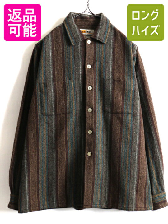 楽天市場】60s ☆ ピューリタン ストライプ 長袖 ウール シャツ 