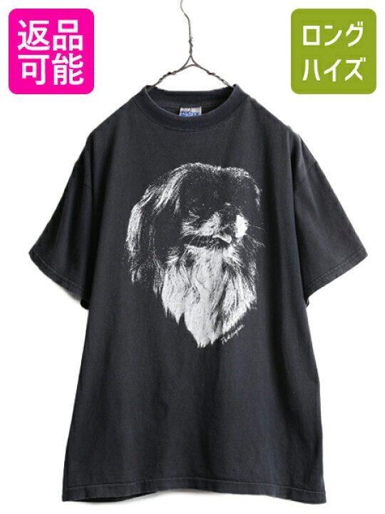 楽天市場】90s ☆ アニマル ペキニーズ プリント 半袖 Tシャツ 