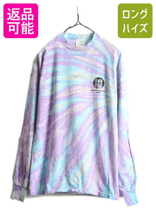楽天市場】90s オールド □ タイダイ アート 両面 プリント 長袖 T 