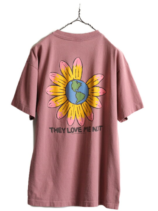 楽天市場】90s USA製 ☆ ひまわり 地球 アート 両面 プリント Tシャツ 