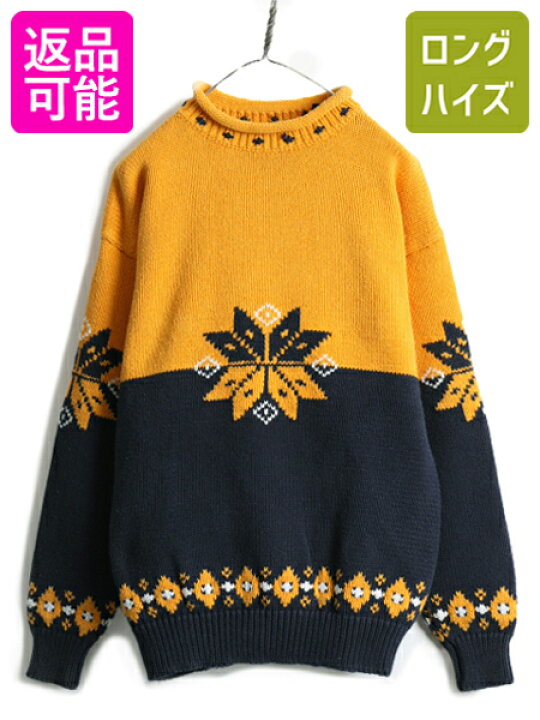 楽天市場】90s □ OLD GAP ロールネック ノルディック コットン ニット 