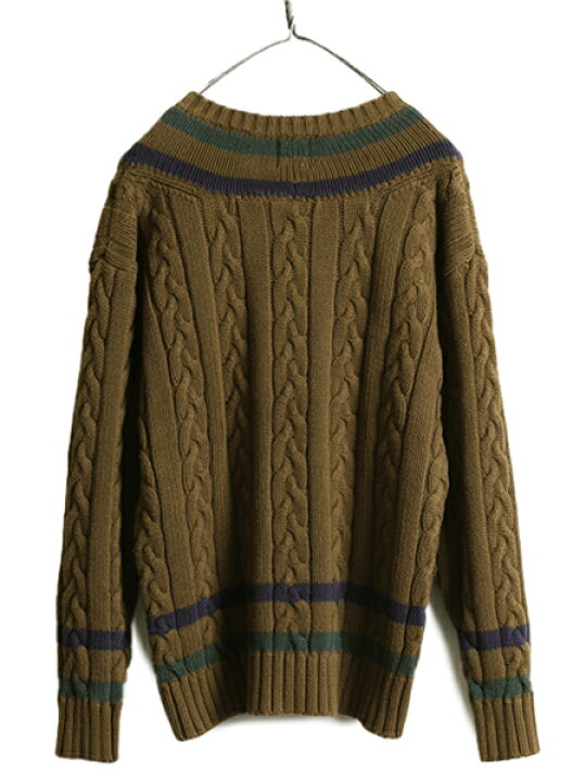 楽天市場】90s □ OLD GAP チルデン ケーブル ニット セーター メンズ 