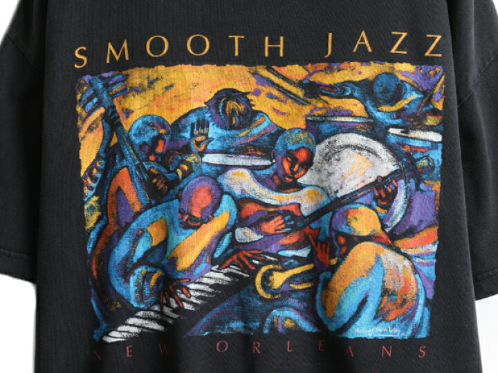 楽天市場】90s ☆ ジャズ アート プリント 半袖 Tシャツ 黒 ( メンズ 