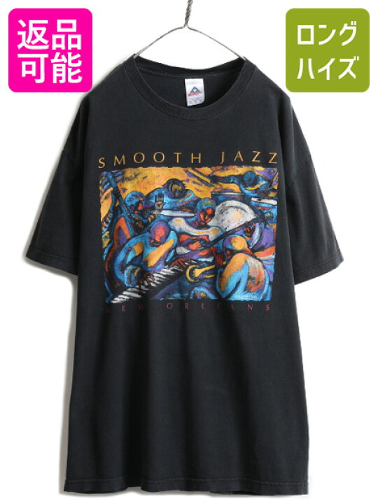 楽天市場】90s ☆ ジャズ アート プリント 半袖 Tシャツ 黒 ( メンズ 