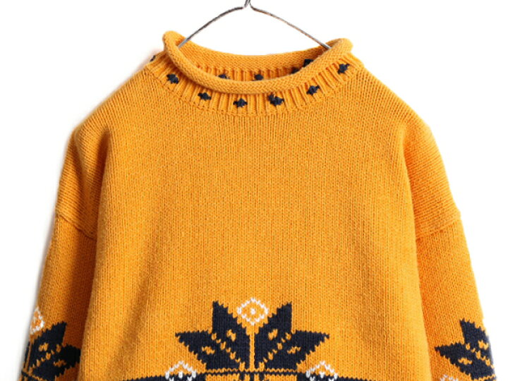 楽天市場】90s □ OLD GAP ロールネック ノルディック コットン ニット 