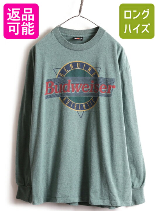 楽天市場】90s □ バドワイザー ロゴ プリント 長袖 Tシャツ メンズ L 