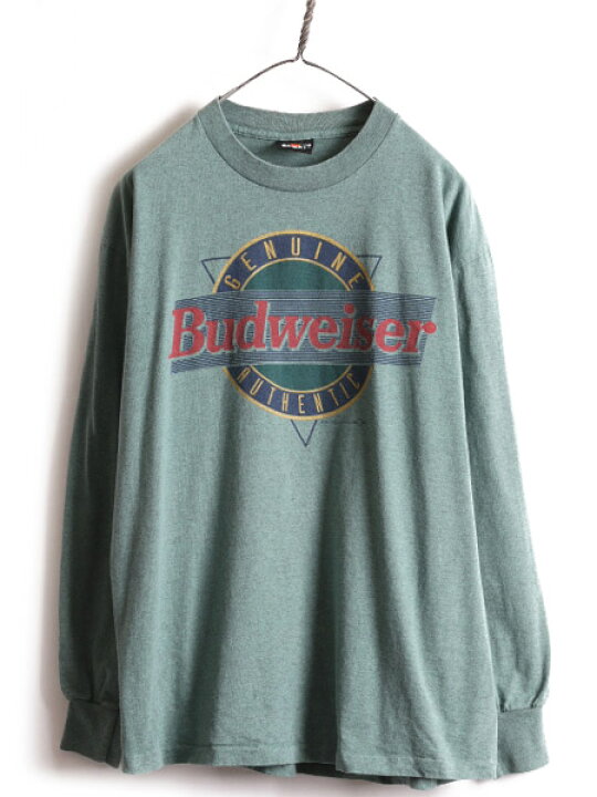 楽天市場】90s □ バドワイザー ロゴ プリント 長袖 Tシャツ メンズ L 