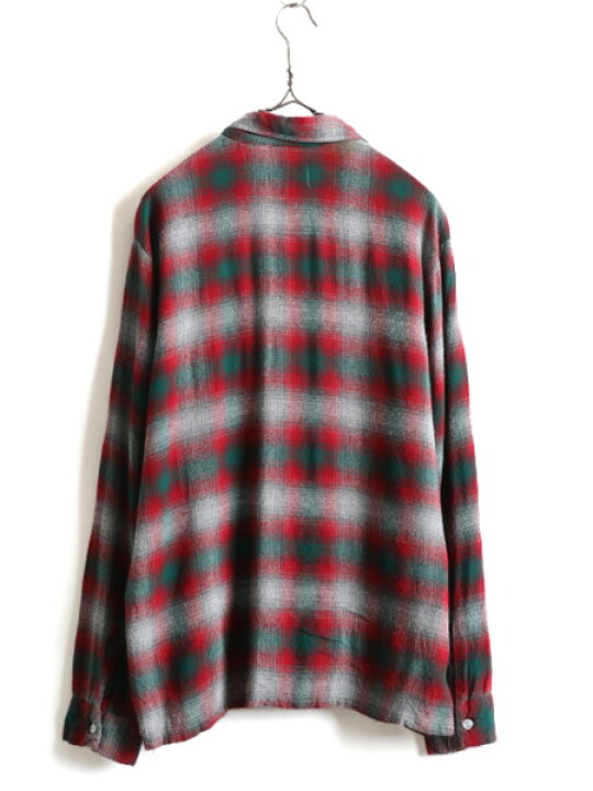 楽天市場】60s USA製 ☆ オンブレ チェック レーヨン 長袖 シャツ  