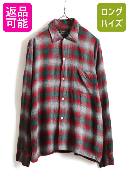 楽天市場】60s USA製 ☆ オンブレ チェック レーヨン 長袖 シャツ  