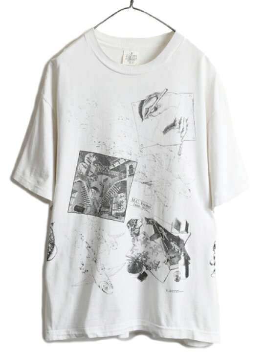 楽天市場】90s USA製 ☆ MC エッシャー 両面 大判 プリント Tシャツ 