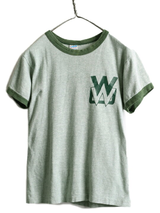 楽天市場】70s USA製 ☆ チャンピオン 両面 プリント リンガー Tシャツ  