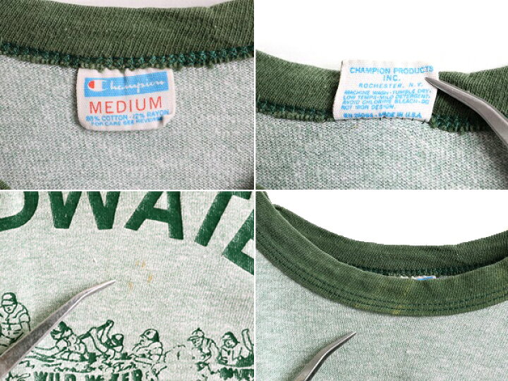 楽天市場】70s USA製 ☆ チャンピオン 両面 プリント リンガー Tシャツ  
