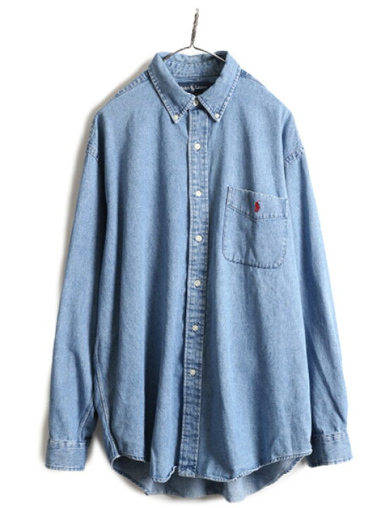 楽天市場】90s BIG SHIRT □ ラルフローレン ボタンダウン 長袖 デニム 