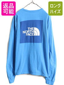 ■ ノースフェイス 両面 プリント 長袖 Tシャツ ( メンズ M ) 古着 The North Face アウトドア ロンT 青 プリントT クルーネック ブルー| 中古 ノース 長袖Tシャツ プリントTシャツ ロゴT ロゴTシャツ ロングTシャツ カットソー インナー ビッグロゴ ワンポイント アメカジ