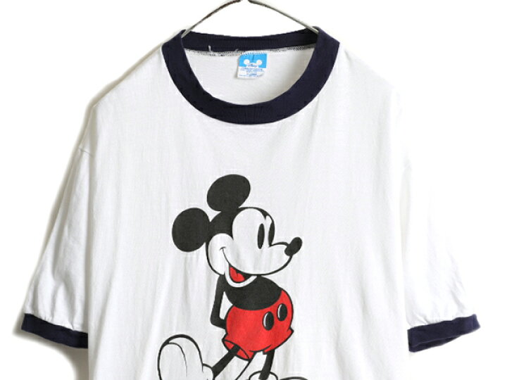 希少】MICKEY MOUSE OLDミッキーマウス リンガーTシャツXL相当 楽天  