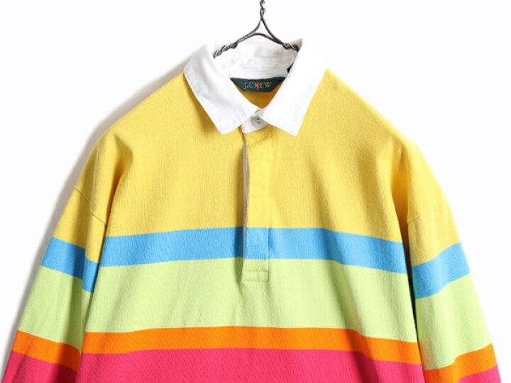 楽天市場】90s □ J CREW ボーダー 長袖 ラガー シャツ ( メンズ 