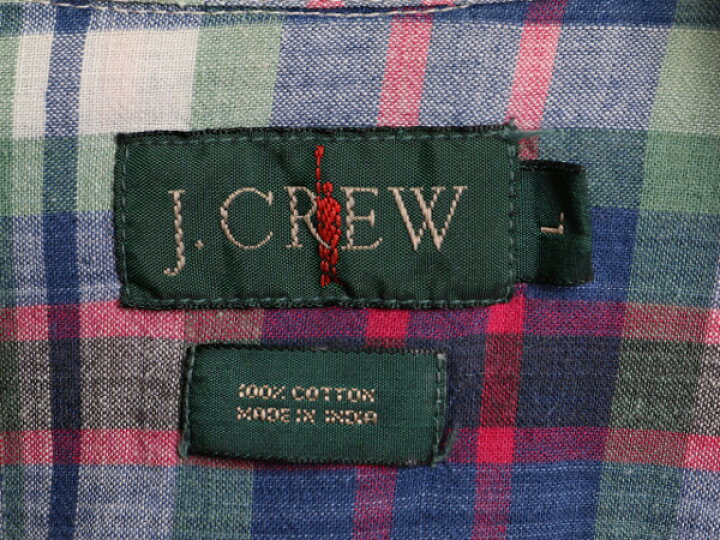 楽天市場】90s □ J CREW インディアン マドラス チェック 長袖 ボタン 