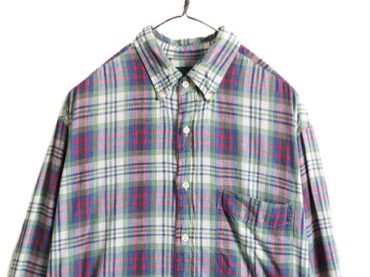 楽天市場】90s □ J CREW インディアン マドラス チェック 長袖 ボタン 