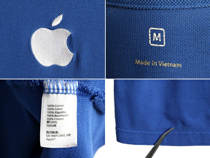 楽天市場】限定品 □ APPLE ロゴ 刺繍 鹿の子 半袖 Tシャツ メンズ M 