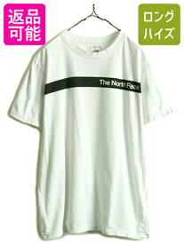 ■ ノースフェイス プリント 半袖 Tシャツ メンズ L / The North Face アウトドア 半袖Tシャツ プリントTシャツ ロゴTシャツ 白 ホワイト| 古着 中古 ノース プリントT ロゴT 白T 白Tシャツ ワンポイント クルーネック モノトーン ライン トップス コットン アメカジ