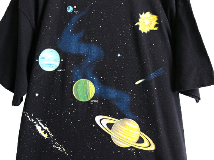 楽天市場】90s USA製 □ 宇宙 惑星 アート 3面 プリント 半袖 Tシャツ  