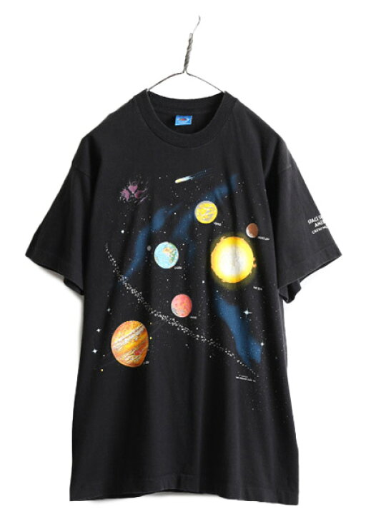 楽天市場】90s USA製 □ 宇宙 惑星 アート 3面 プリント 半袖 Tシャツ  