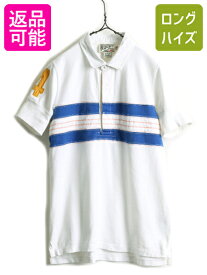 ■ RUGBY ラルフローレン ボーダー 半袖 ラガー シャツ レディース M メンズ S 程 POLO ラグビー ポロ ラガーシャツ ポロシャツ 半袖シャツ| 古着 中古 RALPH LAUREN ラルフ 半袖ポロシャツ ラガーシャツ ラグビー カジュアル ステンシル 胸ボーダー ホワイト ブルー US古着