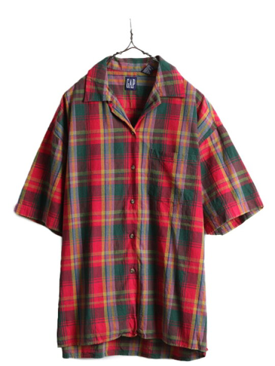楽天市場】90s □ OLD GAP チェック オープンカラー コットン 半袖 