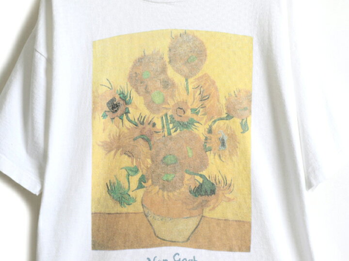 楽天市場】90s ☆ ゴッホ ひまわり アート プリント Tシャツ メンズ XL  