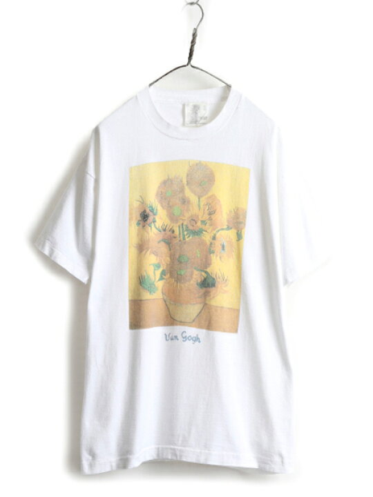 楽天市場】90s ☆ ゴッホ ひまわり アート プリント Tシャツ メンズ XL  