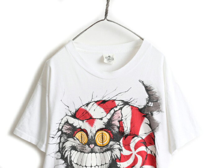 楽天市場】90s USA製 ☆ 不思議の国のアリス チェシャ猫 プリント T  