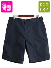 【4/24 マラソン 400円OFF&P5倍!】 US企画 ■ ディッキーズ チノ ワーク ショートパンツ ( メンズ 36 ) Dickies 短パン 半パン ショーツ ハーフパンツ ノータック スケート 紺| 古着 中古 タックなし チノパンツ チノパン チノショーツ ワークショーツ ワークパンツ 11イン