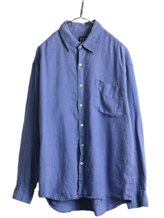 楽天市場】90s □ OLD GAP リネン 長袖 シャツ メンズ M L 程/ 古着 90  