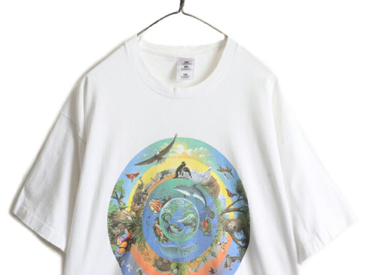 楽天市場】90s USA製 大きいサイズ 2XL □ アニマル アート イラスト 