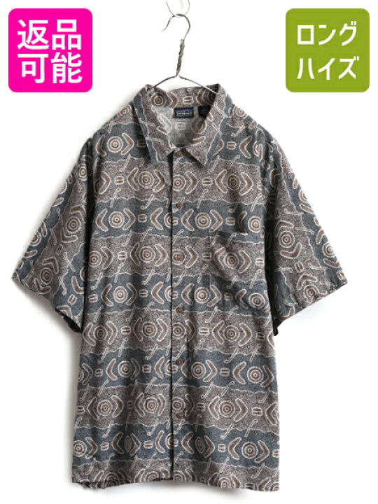 楽天市場】90s □ 99年製 パタゴニア 総柄 半袖 シャツ メンズ L / 90  