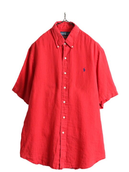 楽天市場】90s 高級 100% リネン □ ラルフローレン 半袖 ボタンダウン  