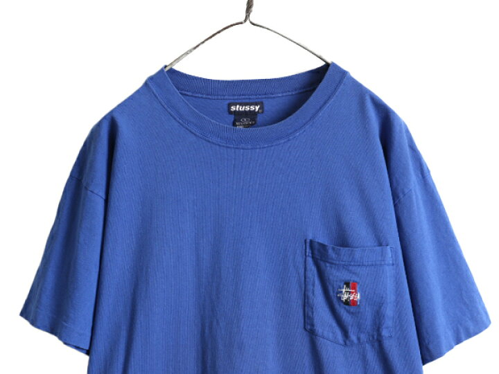 楽天市場】90s USA製 □ STUSSY ポケット付き 半袖 Tシャツ メンズ L  