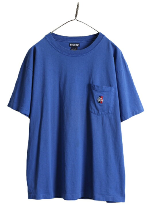 楽天市場】90s USA製 □ STUSSY ポケット付き 半袖 Tシャツ メンズ L  