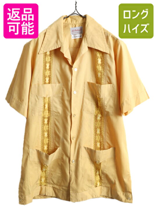 楽天市場】70s □ オープンカラー 半袖 キューバ シャツ ( メンズ M 