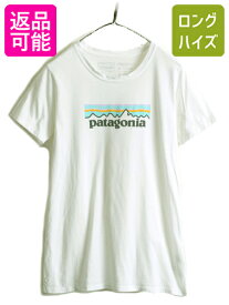 【4/25 24h限定 500円OFF&P8倍!!】 18年製 ■ パタゴニア プリント 半袖 Tシャツ レディース S 古着 Patagonia アウトドア オーガニック コットン P-6 フィッツロイ パステル| 中古 半袖Tシャツ ロゴT ロゴTシャツ プリントT プリントTシャツ P6 クルーネック パステルカラ