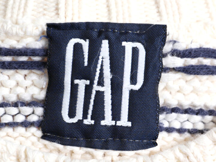 楽天市場】90s USA製 □ OLD GAP ボーダー コットン ケーブル ニット  