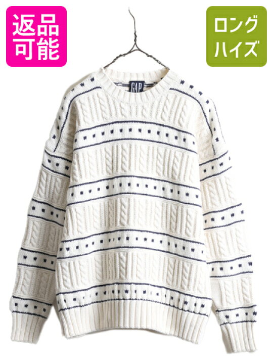 楽天市場】90s USA製 □ OLD GAP ボーダー コットン ケーブル 