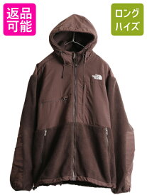 【4/25 24h限定 500円OFF&P8倍!!】 ■ ノースフェイス フード付き デナリ ジャケット メンズ L / 古着 The North Face フリース ジャンパー アウトドア パーカー ブルゾン 茶| 中古 ノース Denali Hoodie フリースジャケット デナリジャケット ポーラテック POLARTEC ナイロ