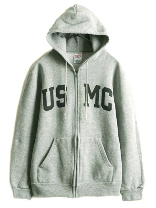 楽天市場】□ USMC プリント フルジップ スウェット フード パーカー 
